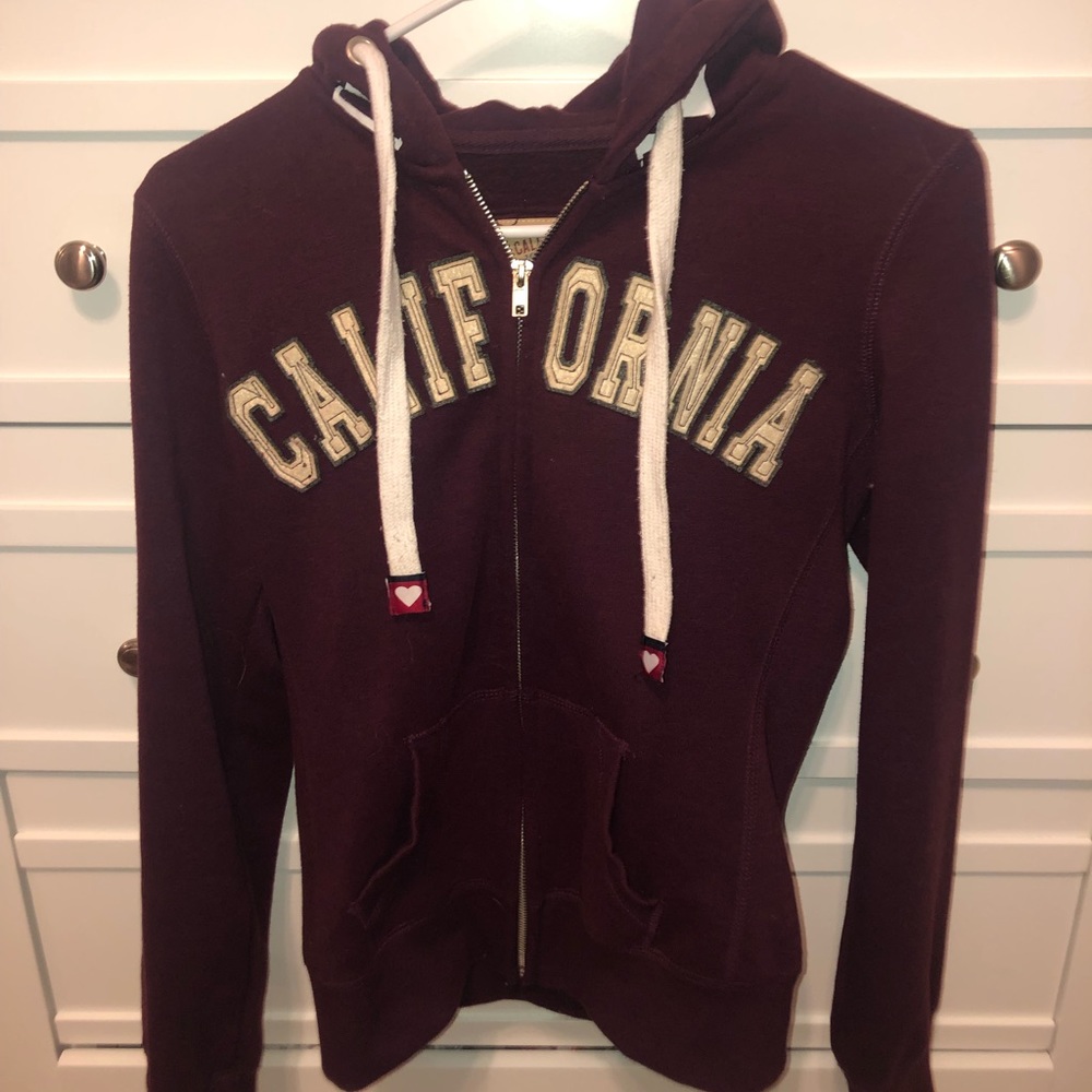 red & white california jacket